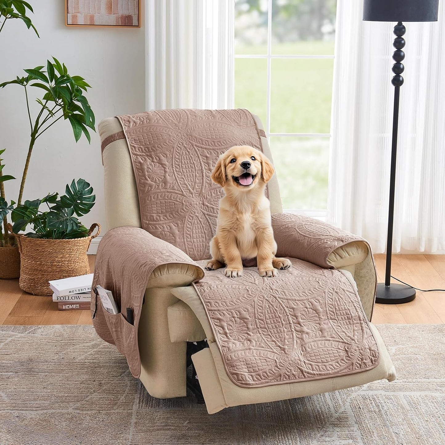 Quilted Recliner Cover - Recliner 22inch (Dusty Pink)