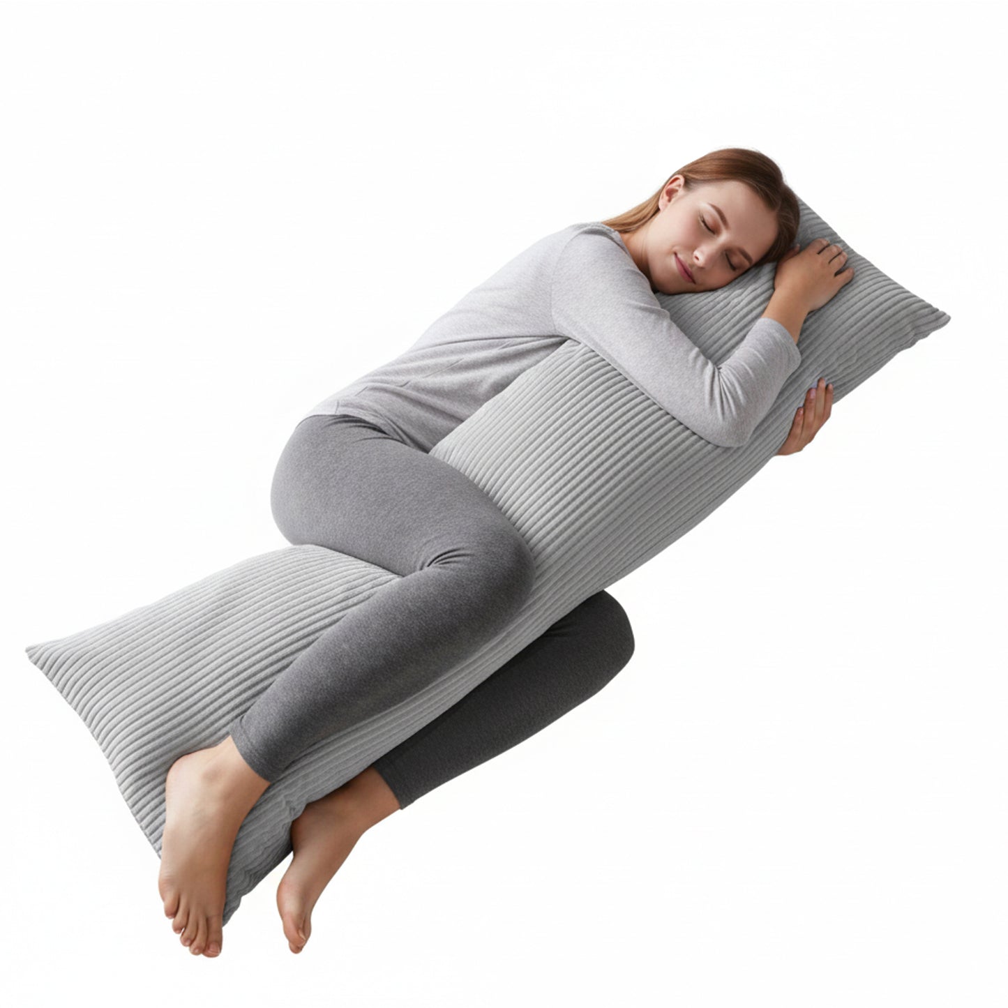 Soft Plush Body Pillow Case - 20x54inch (Set of 1, Gray)