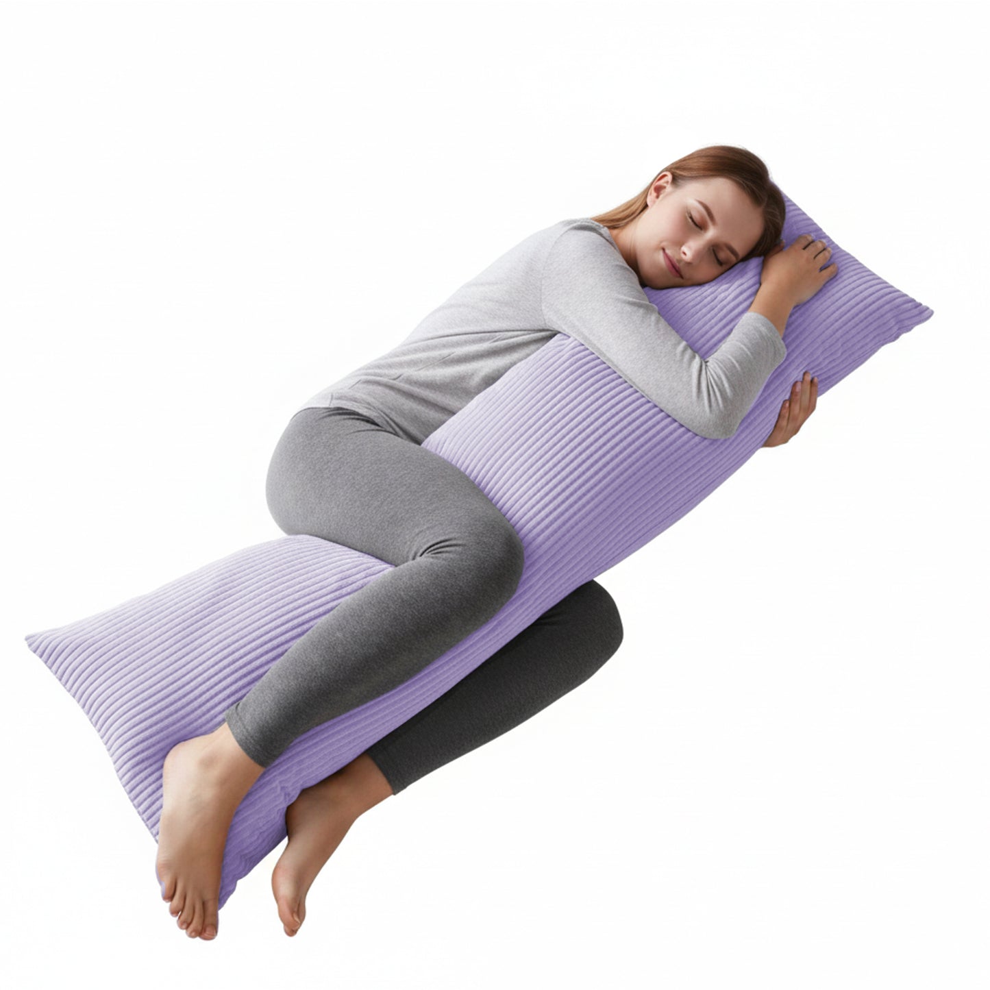 Soft Plush Body Pillow Case - 20x54inch (Set of 1, Purple)