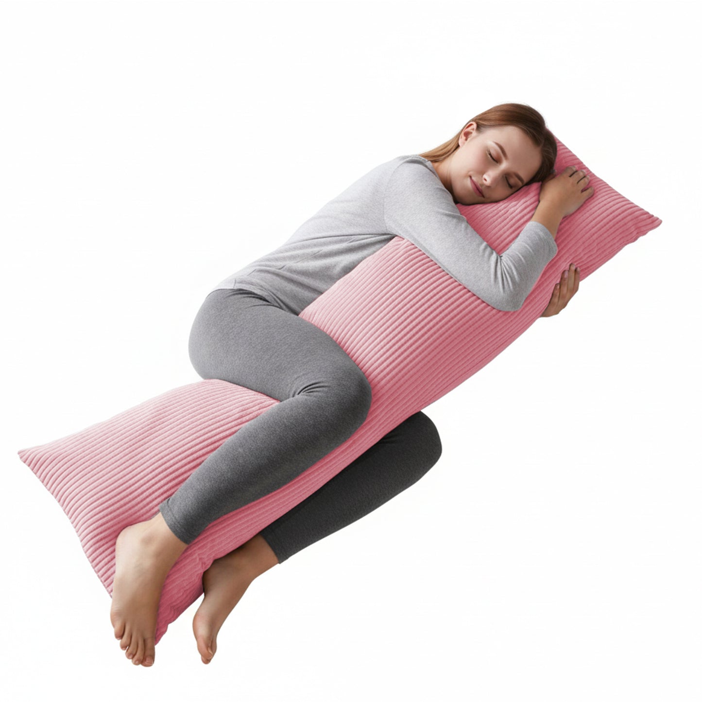 Soft Plush Body Pillow Case - 20x54inch (Set of 1, Pink)