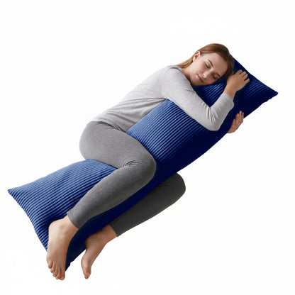 Soft Plush Body Pillow Case - 20x54inch (Set of 1, Blue)