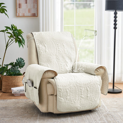 Ivory Recliner Cover - Recliner 26inch  (Ivory White)
