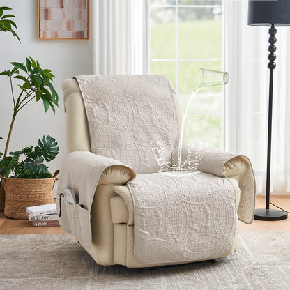 Large Beige Recliner Cover - Recliner 30inch  (Beige Cream)