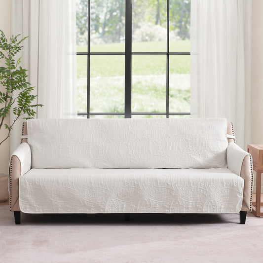 Ivory White Loveseat Couch Cover - Loveseat 56inch  (Ivory White)