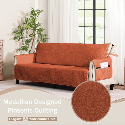 Burnt Orange Sofa Cover - Large Sofa 68inch  (Burnt Orange)