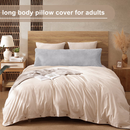 Soft Plush Body Pillow Case - 20x54inch (Set of 1, Gray)