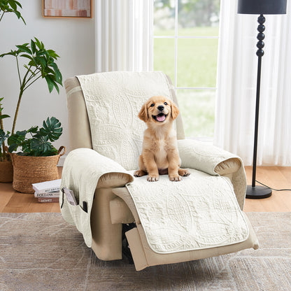 Ivory Recliner Cover - Recliner 26inch  (Ivory White)