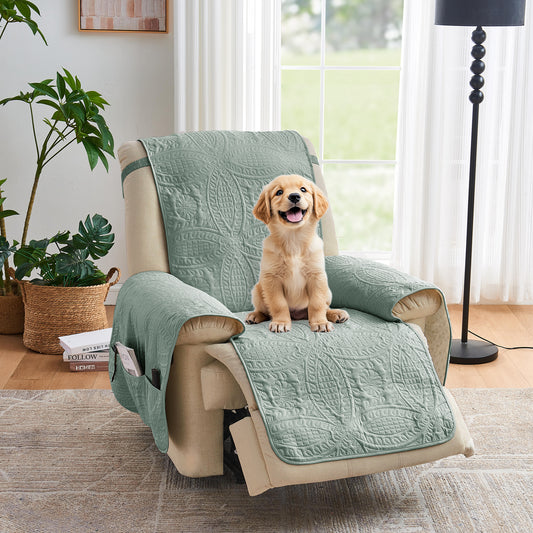 Quilted Recliner Cover - Recliner 22inch  (Sage Blue)