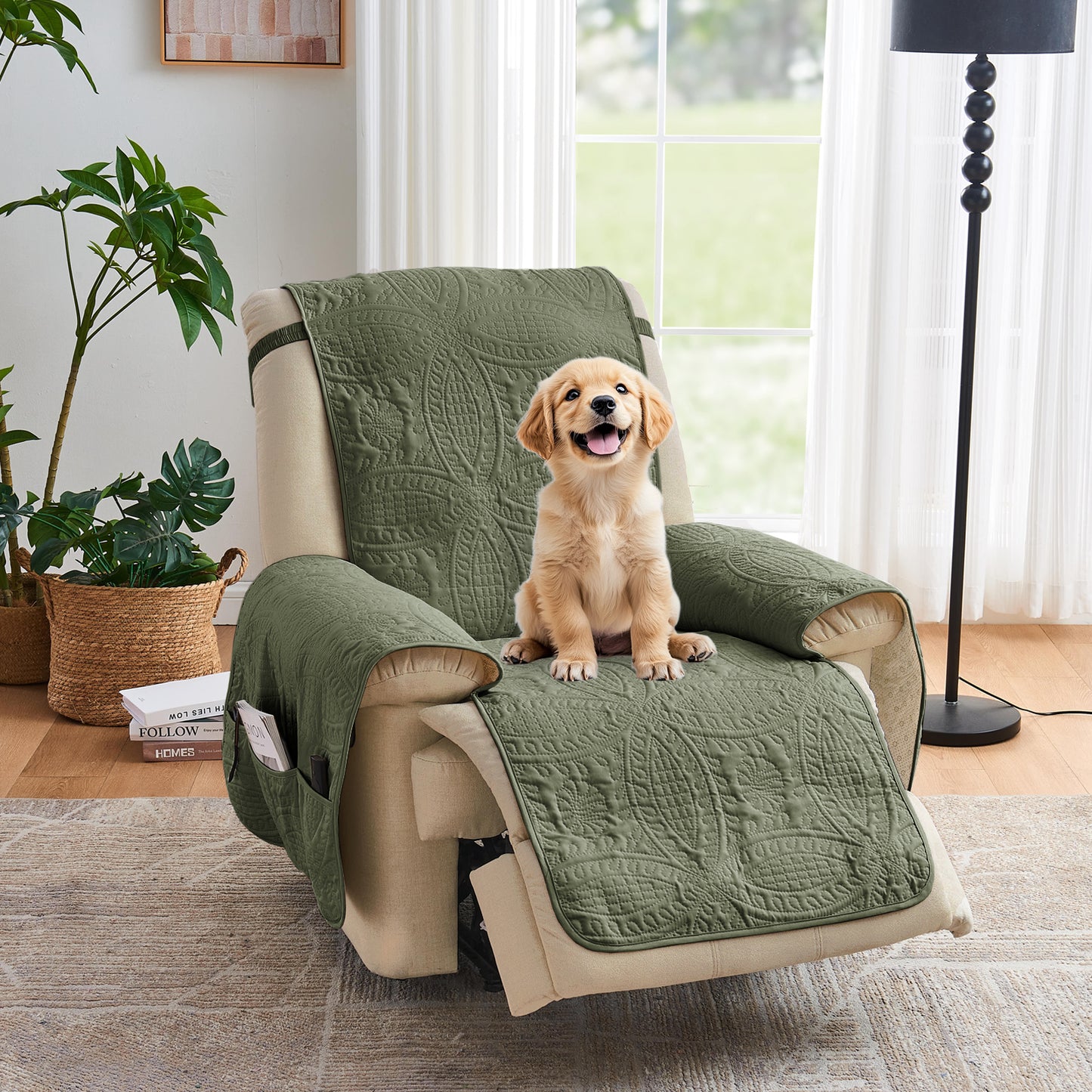 Green Recliner Cover - Recliner 26inch  (Olive Green)