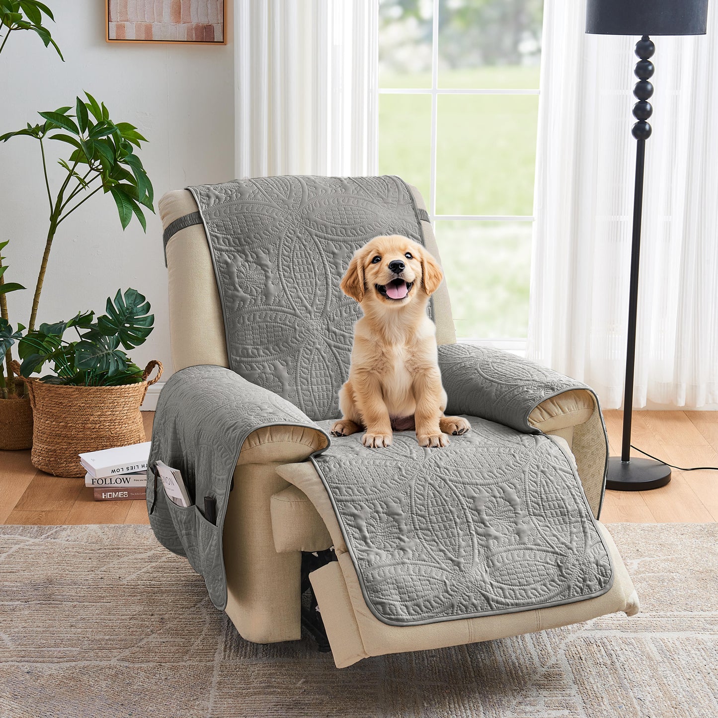 Gray Recliner Cover - Recliner 26inch  (Cool Gray)