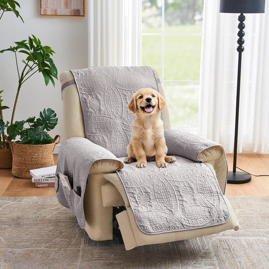 Purple Quilted Recliner Cover - Recliner 22inch  (Cloud Purple)
