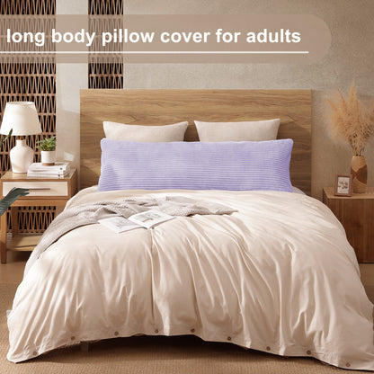 Soft Plush Body Pillow Case - 20x54inch (Set of 1, Purple)