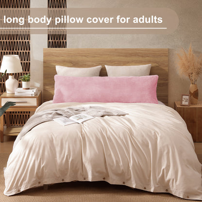Soft Plush Body Pillow Case - 20x54inch (Set of 1, Pink)