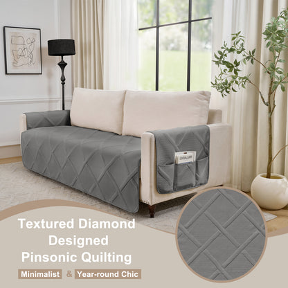 Backless Couch Cover  - Cool Gray