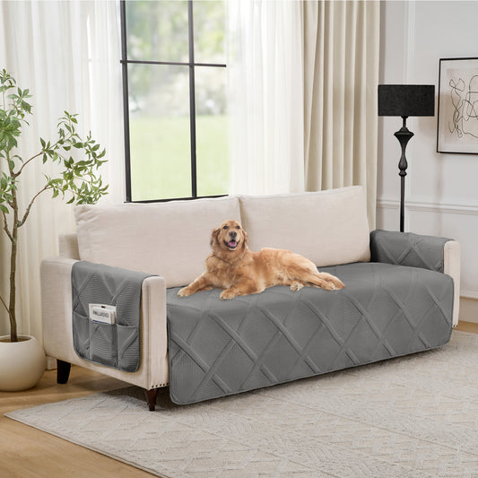 Backless Couch Cover for Dogs - Large Sofa 68inch  (Cool Gray)
