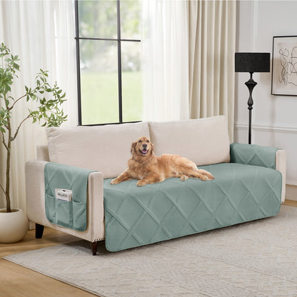 Backless Couch Cover for Dogs - Large Sofa 68inch  (Sage Green)