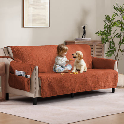 Burnt Orange Sofa Cover - Large Sofa 68inch  (Burnt Orange)