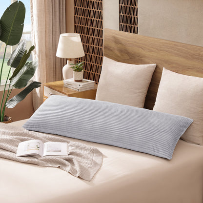 Soft Plush Body Pillow Case - 20x54inch (Set of 1, Gray)