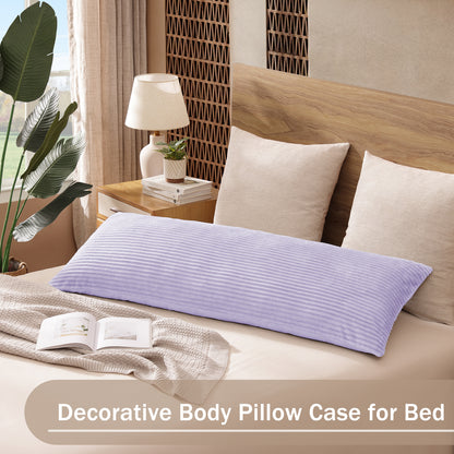 Soft Plush Body Pillow Case - 20x54inch (Set of 1, Purple)