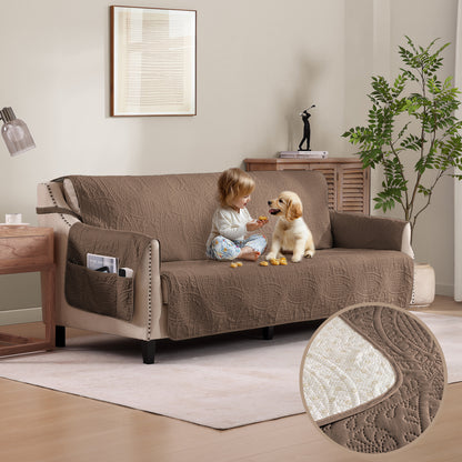 Toffee Loveseat Cover - Loveseat 56inch  (Raw Umber)