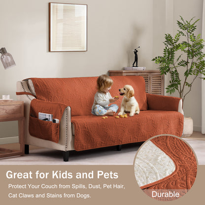 Burnt Orange Sofa Cover - Large Sofa 68inch  (Burnt Orange)