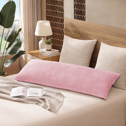 Soft Plush Body Pillow Case - 20x54inch (Set of 1, Pink)