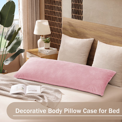 Soft Plush Body Pillow Case - 20x54inch (Set of 1, Pink)