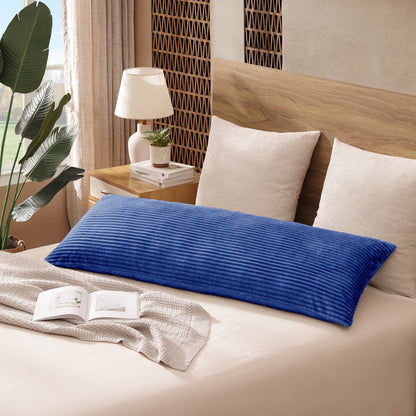 Soft Plush Body Pillow Case - 20x54inch (Set of 1, Blue)