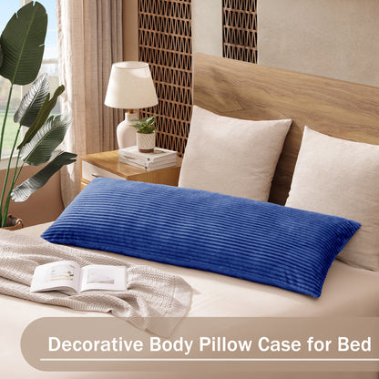 Soft Plush Body Pillow Case - 20x54inch (Set of 1, Blue)
