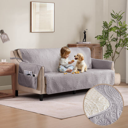 Quilted Sofa Cover - Cloud Purple