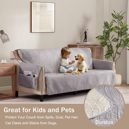 Quilted Sofa Cover - Cloud Purple