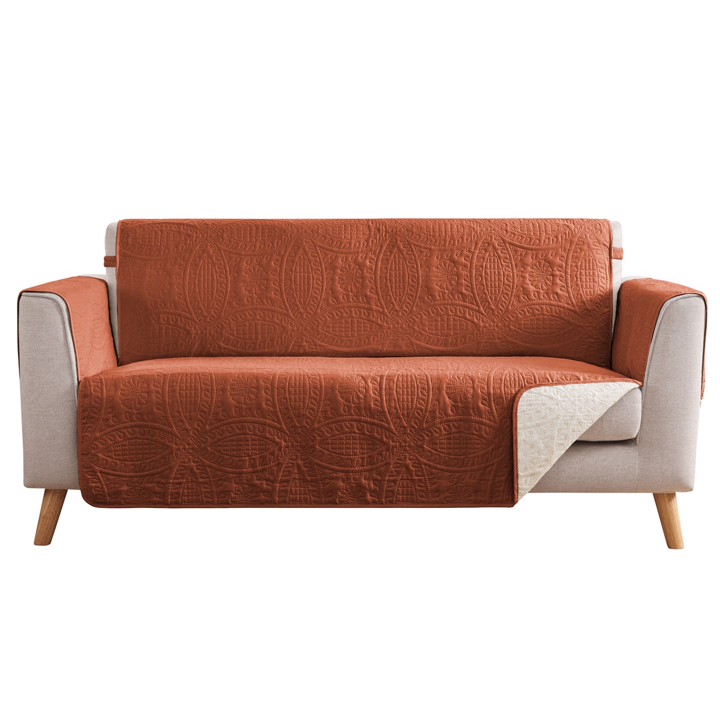 Burnt Orange Sofa Cover - Large Sofa 68inch  (Burnt Orange)