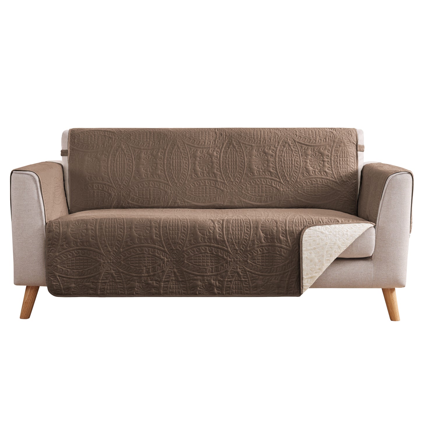 Toffee Loveseat Cover - Loveseat 56inch  (Raw Umber)