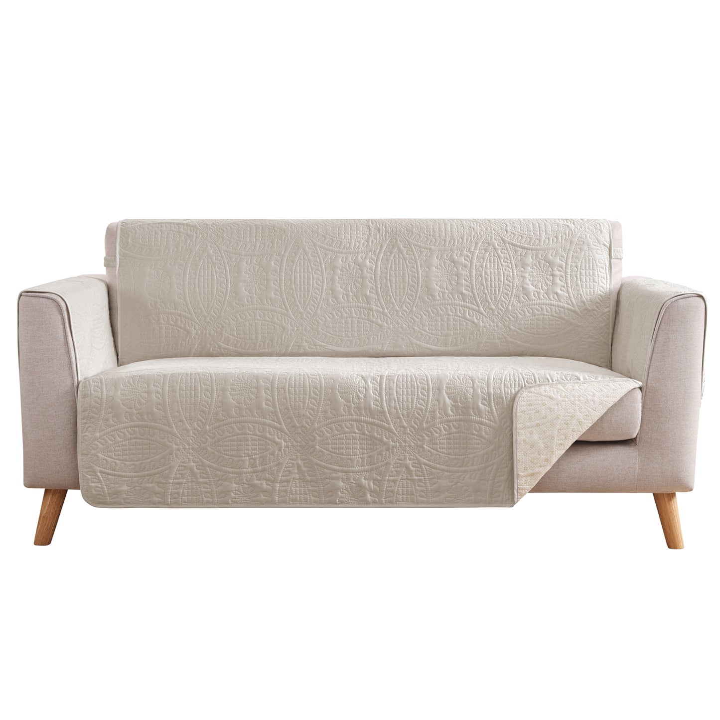 Beige Loveseat Cover - Loveseat 56inch  (Beige Cream)
