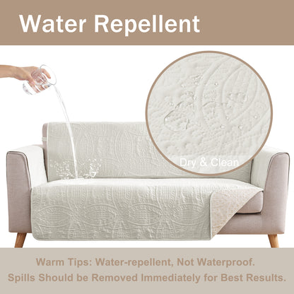 Quilted Recliner Cover - Ivory White