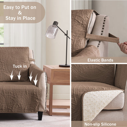 Toffee Loveseat Cover - Loveseat 56inch  (Raw Umber)