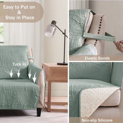 Sage Blue Loveseat Cover - Loveseat 48inch  (Sage Blue)