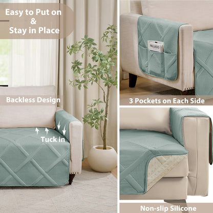 Backless Couch Cover for Dogs - Large Sofa 68inch  (Sage Green)