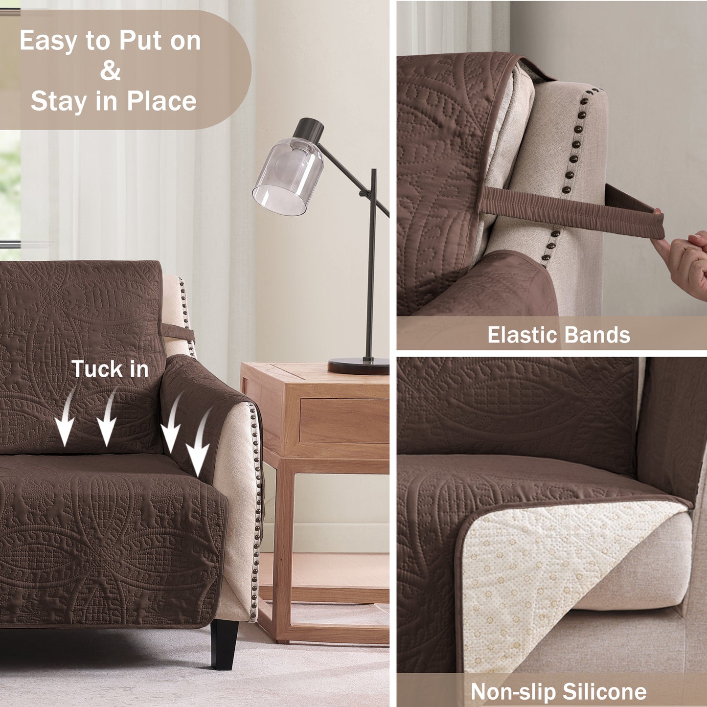 Brown Recliner Cover - Recliner 26inch  (Chocolate)