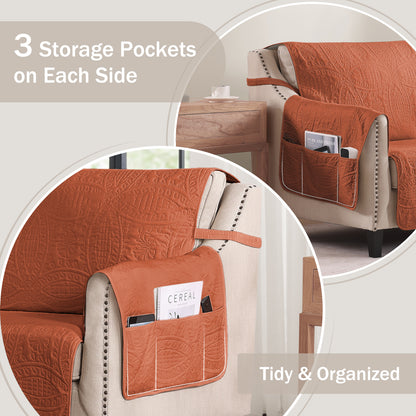 Burnt Orange Sofa Cover - Large Sofa 68inch  (Burnt Orange)