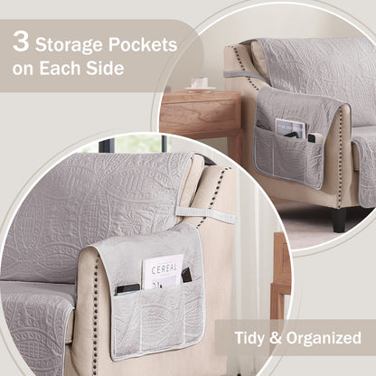 Quilted Sofa Cover - Cloud Purple