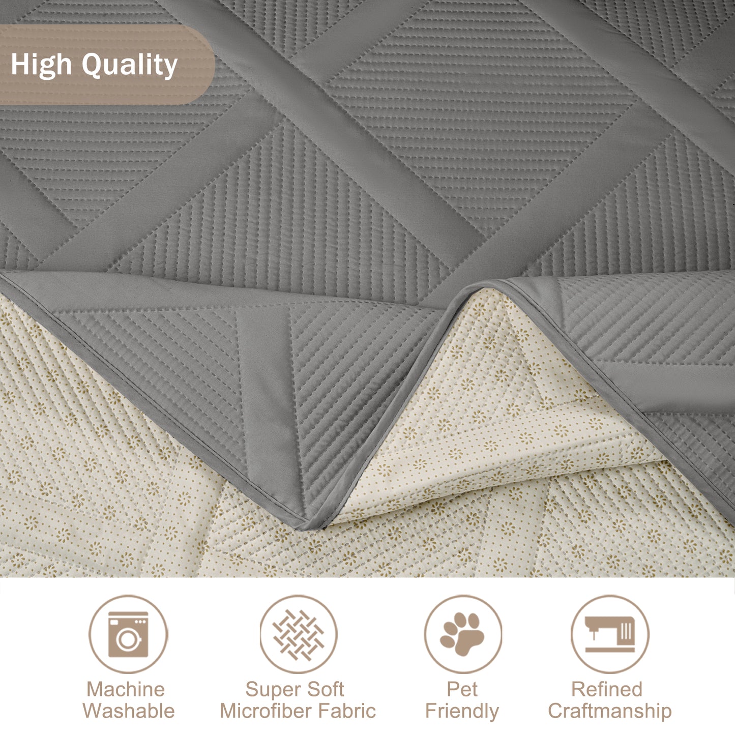 Backless Couch Cover  - Cool Gray
