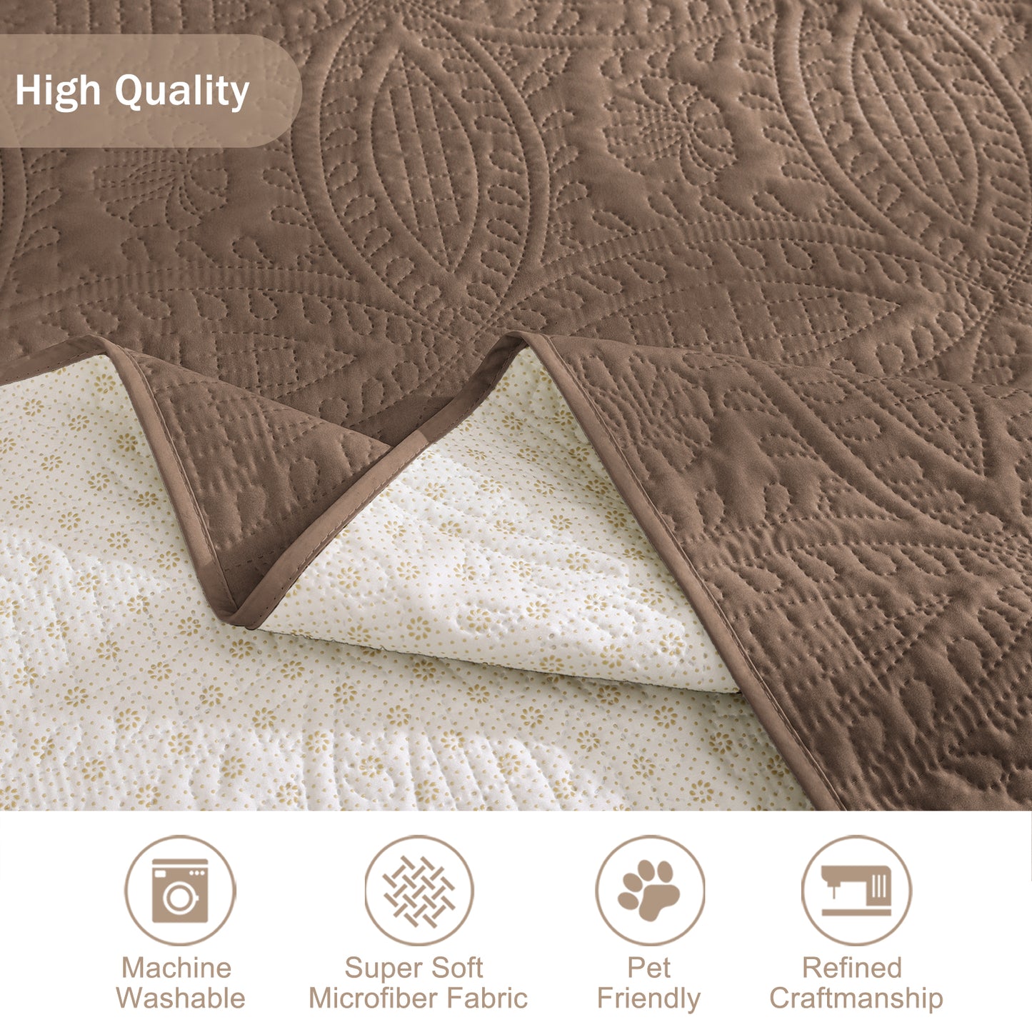 Toffee Loveseat Cover - Loveseat 56inch  (Raw Umber)