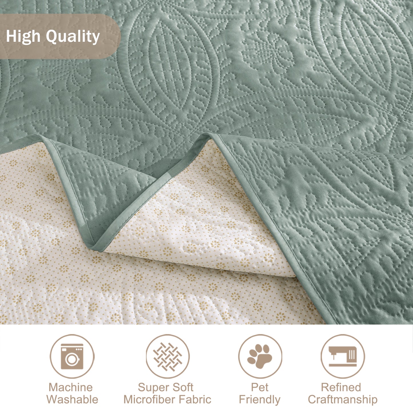 Sage Blue Loveseat Cover - Loveseat 48inch  (Sage Blue)