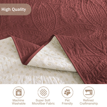 Quilted Grand Sofa Cover - Grand Sofa 88inch  (Red)