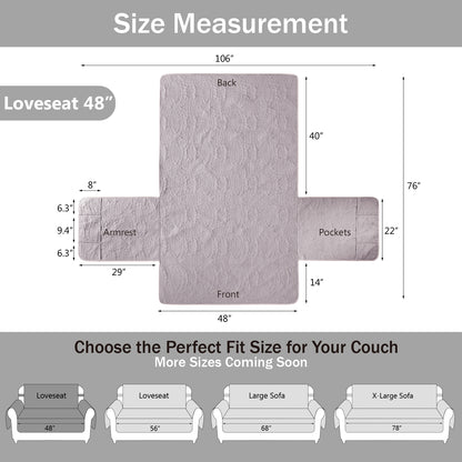 Purple Loveseat Cover - Loveseat 48inch  (Cloud Purple)