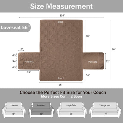 Toffee Loveseat Cover - Loveseat 56inch  (Raw Umber)