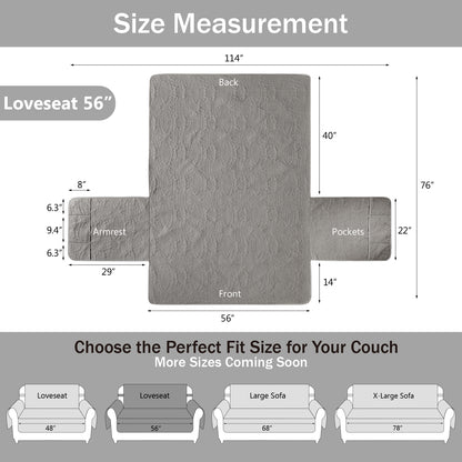 Gray Loveseat Cover - Loveseat 56inch  (Cool Gray)