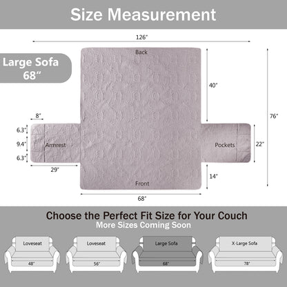 Quilted Sofa Cover - Cloud Purple