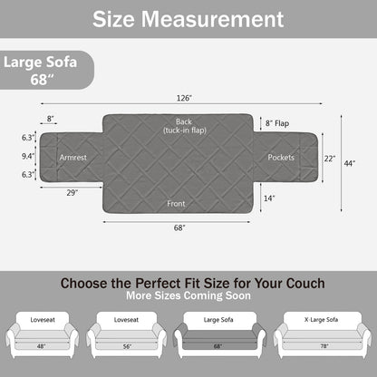 Backless Couch Cover  - Cool Gray